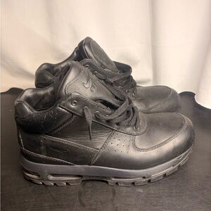 Black Leather Men's Sneakers Nike boots